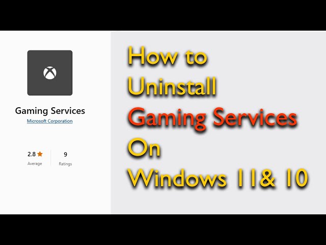 how to remove gaming services