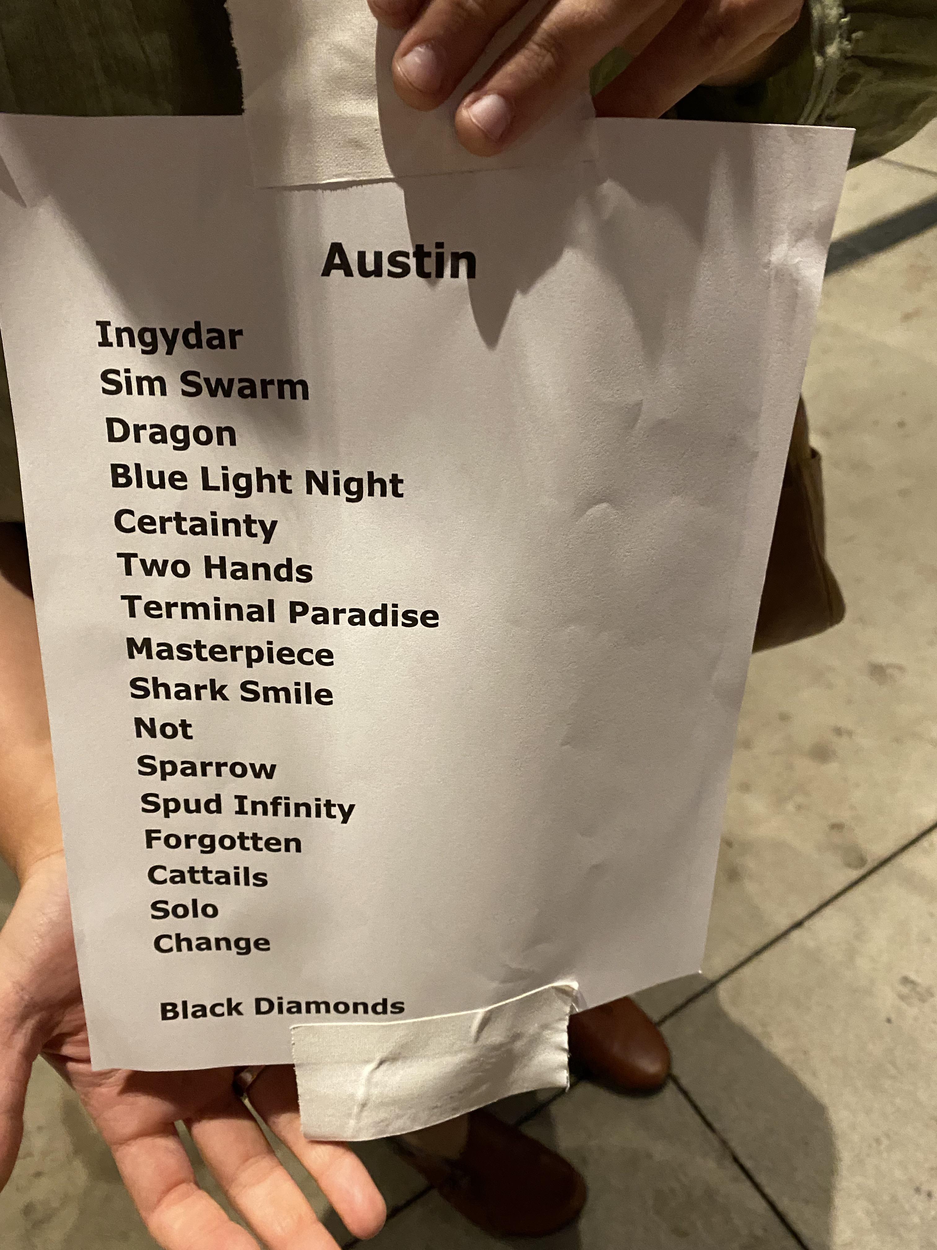 big thief setlist