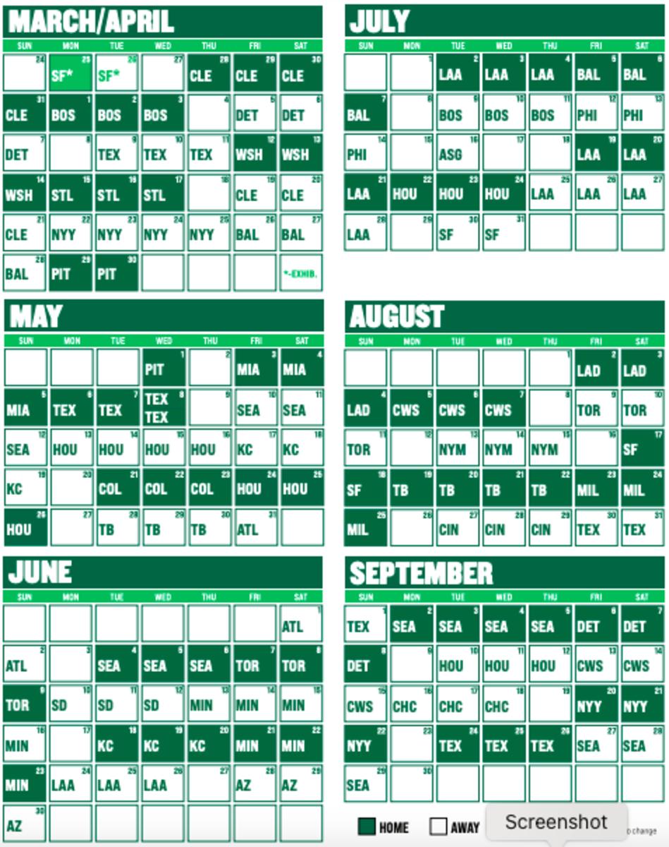 2024 oakland athletics schedule