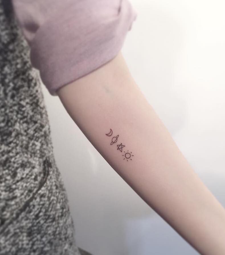 simple planet tattoos