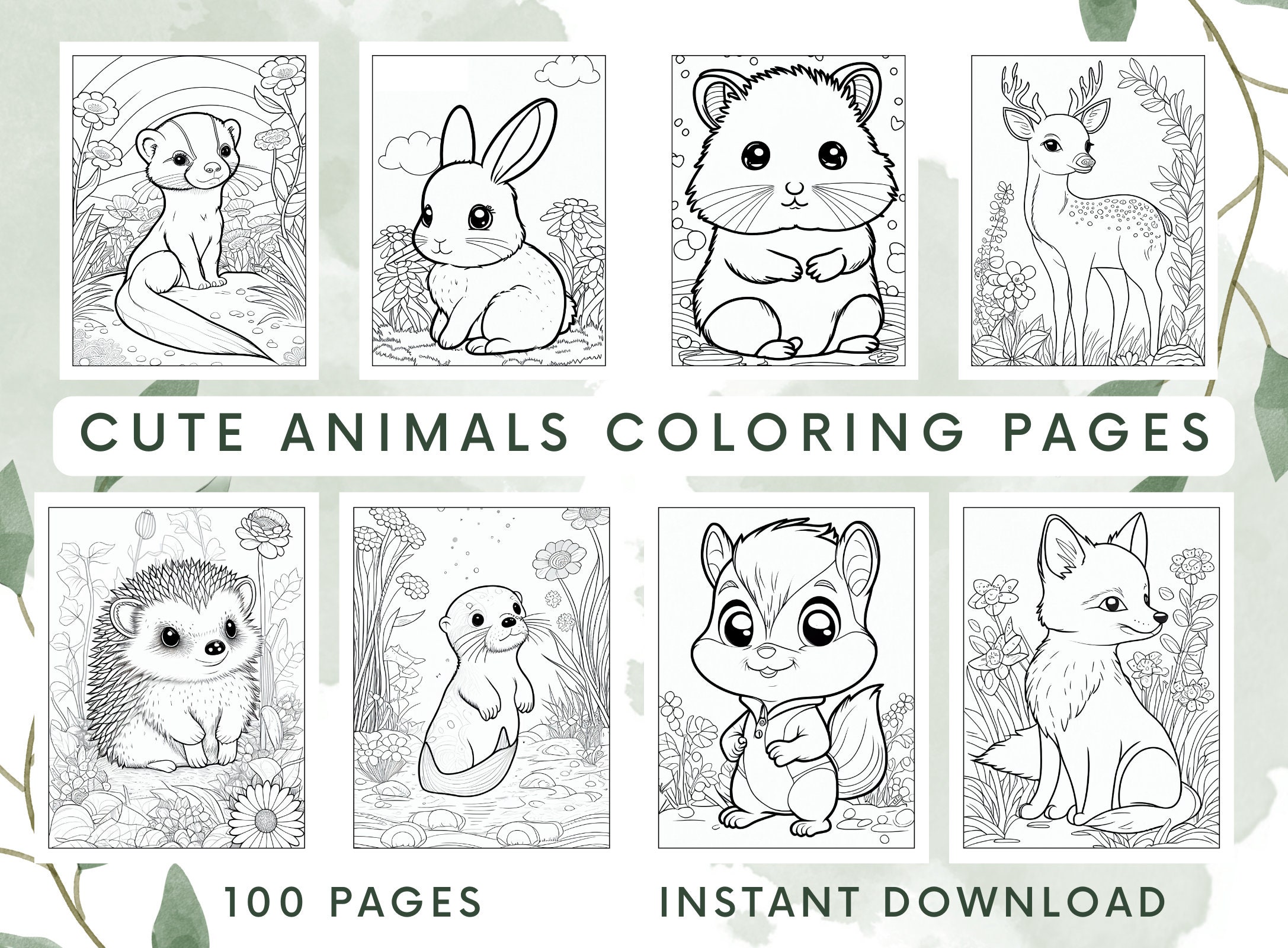 cute animals for coloring