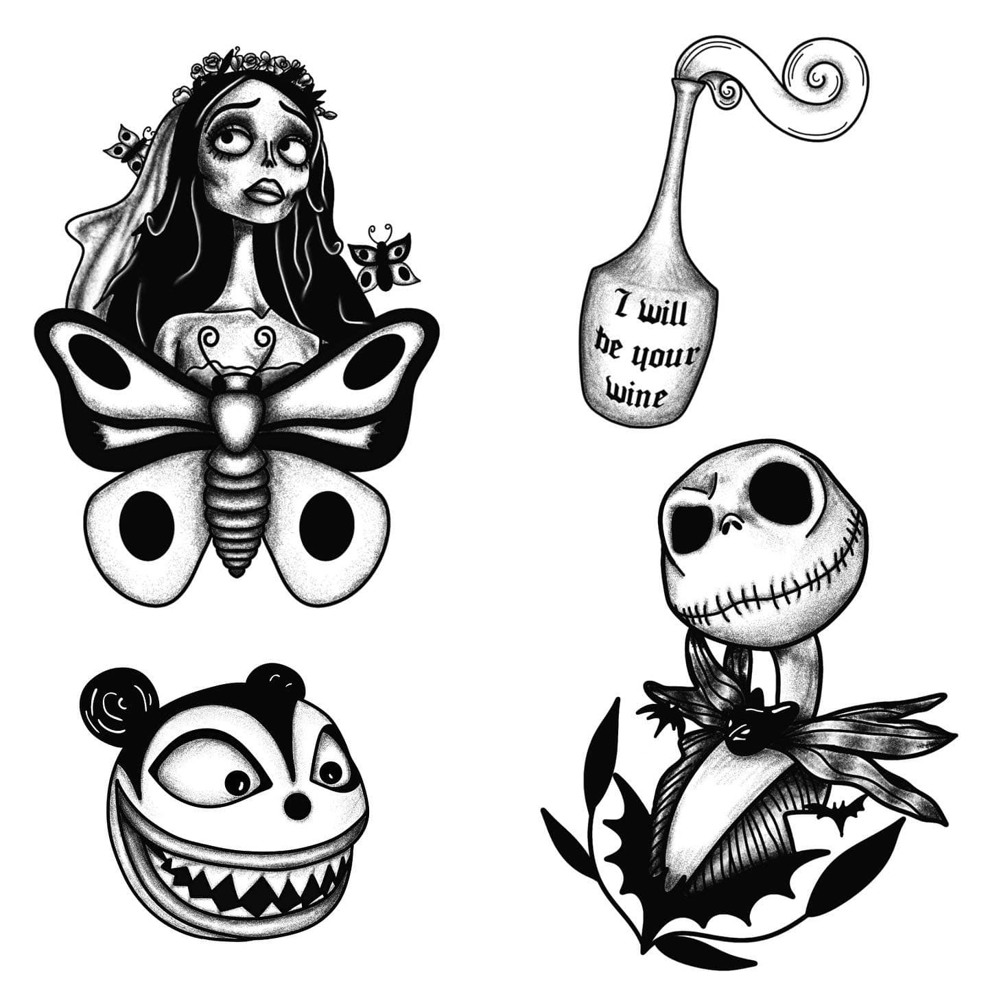 tim burton tattoo designs