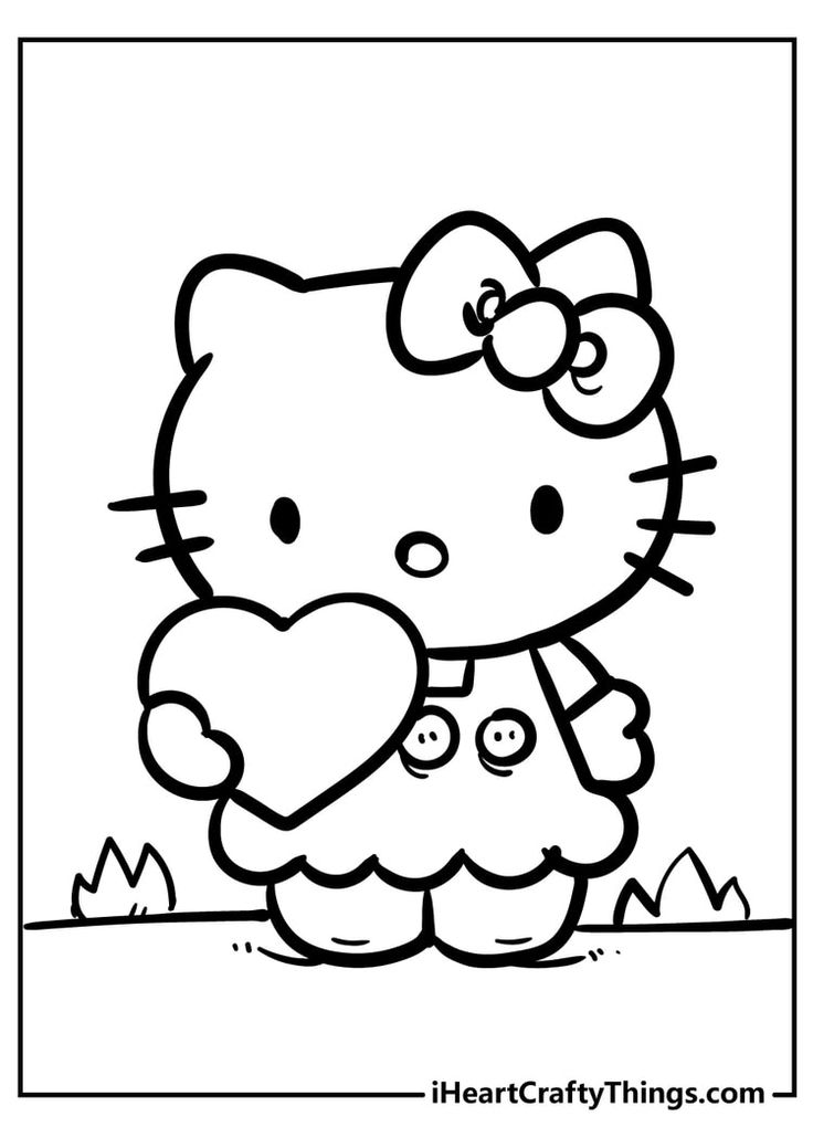 kitty colouring pages