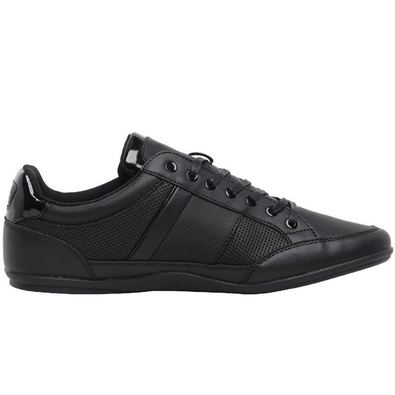 black mens lacoste trainers