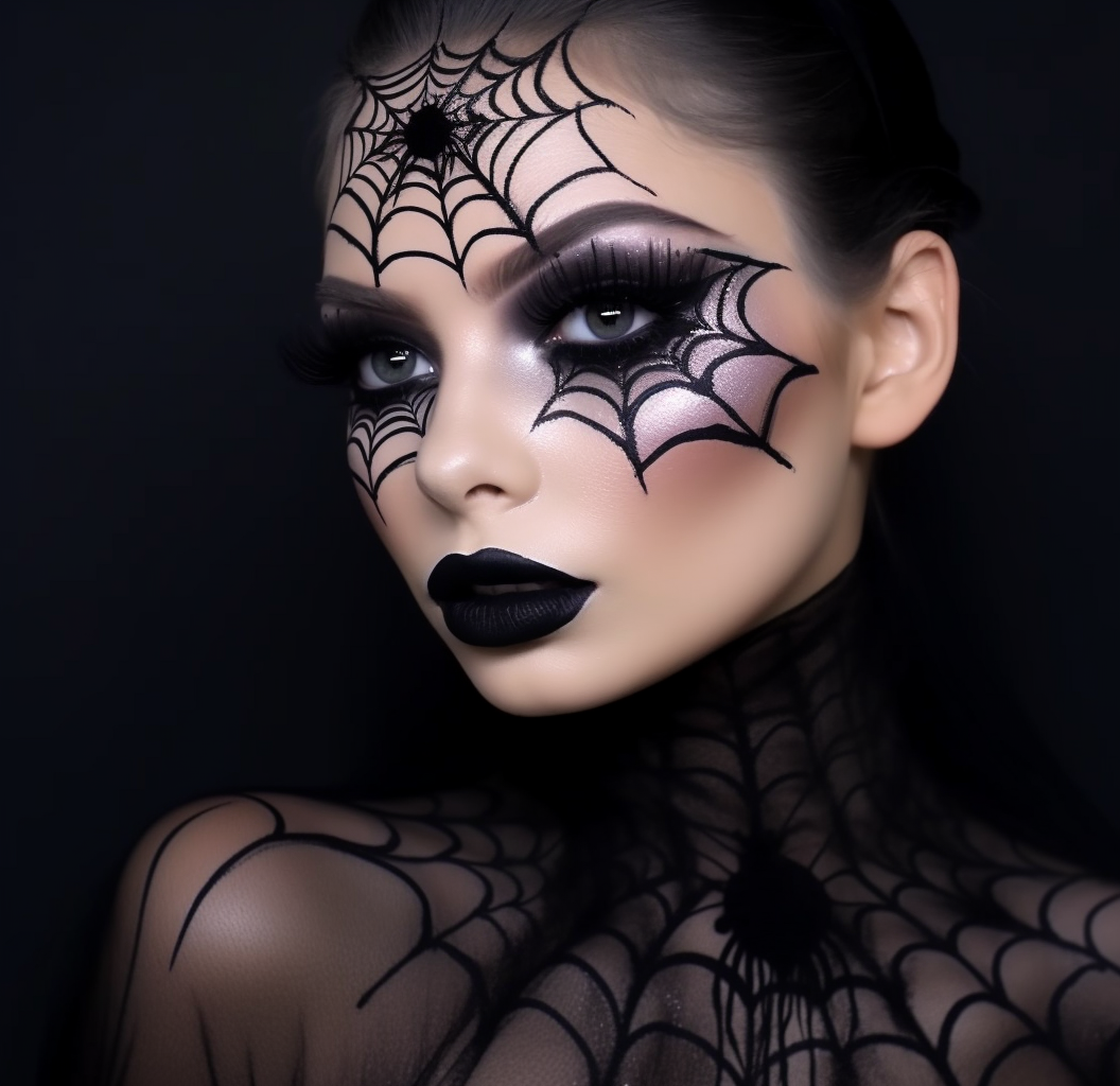 halloween spider web makeup