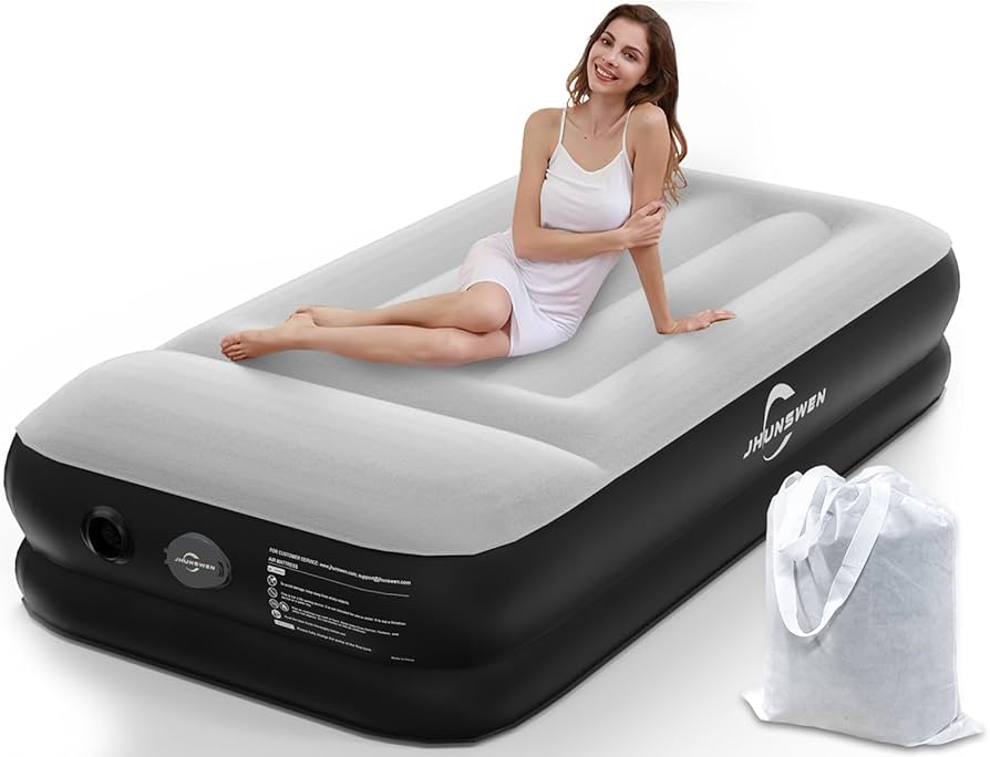 twin air beds built in pump