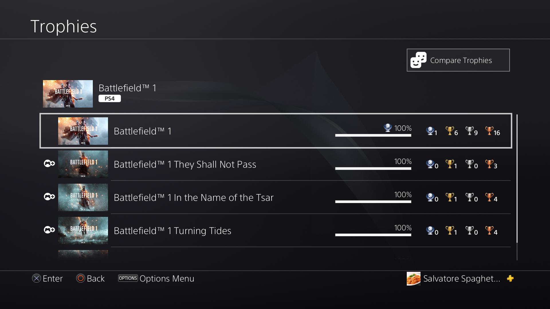 battlefield 1 trophies