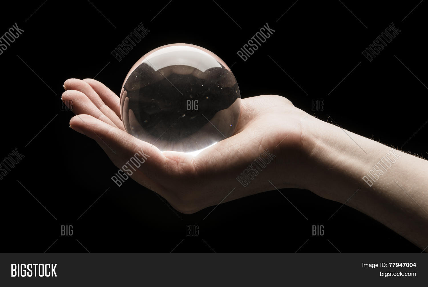 hands holding a crystal ball