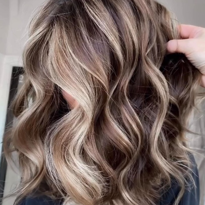 brown with blonde foils