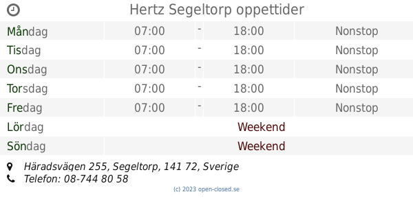 segeltorp hertz