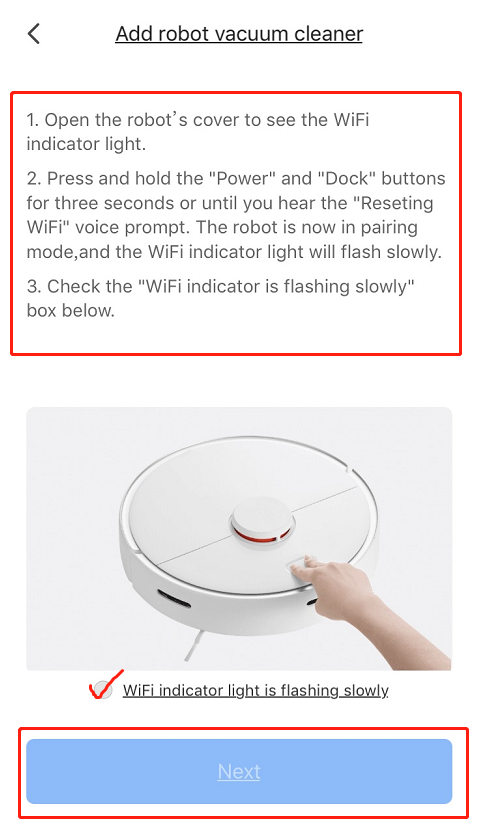 reset wifi roborock s5