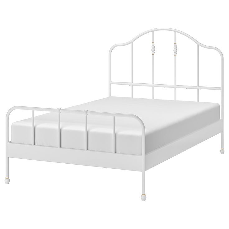 white metal ikea bed