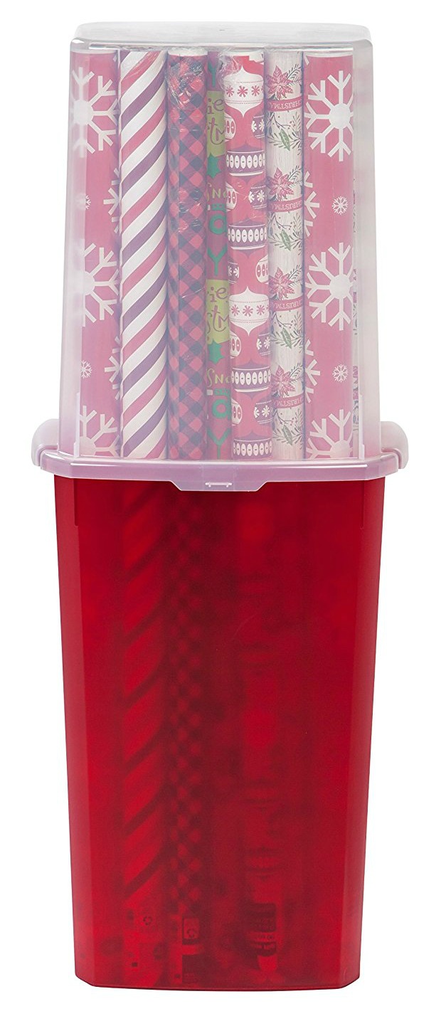 wrapping paper storage bin