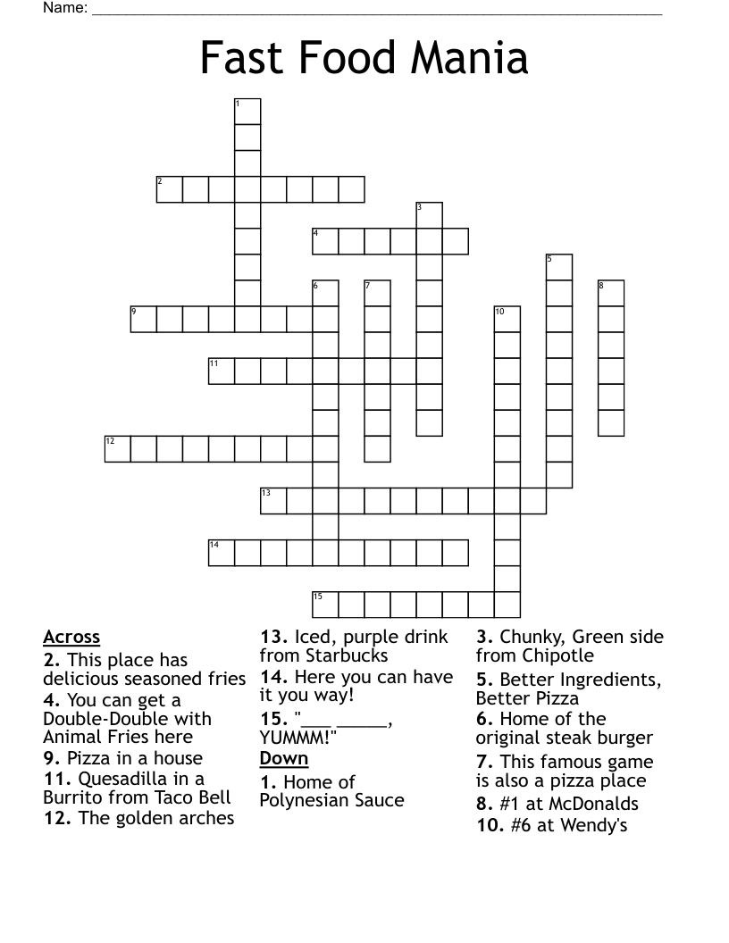 taco fast food chain crossword