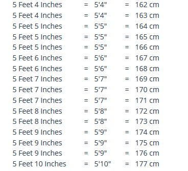 1.87 cm in feet