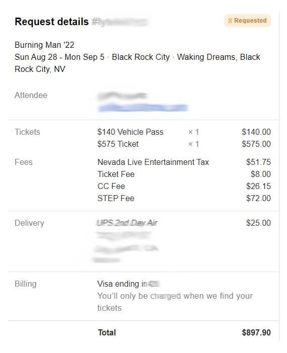 burning man 2023 ticket price