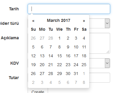 mvc datetimepicker kullanımı