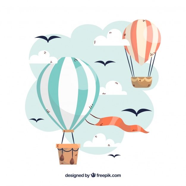 cute hot air balloon background