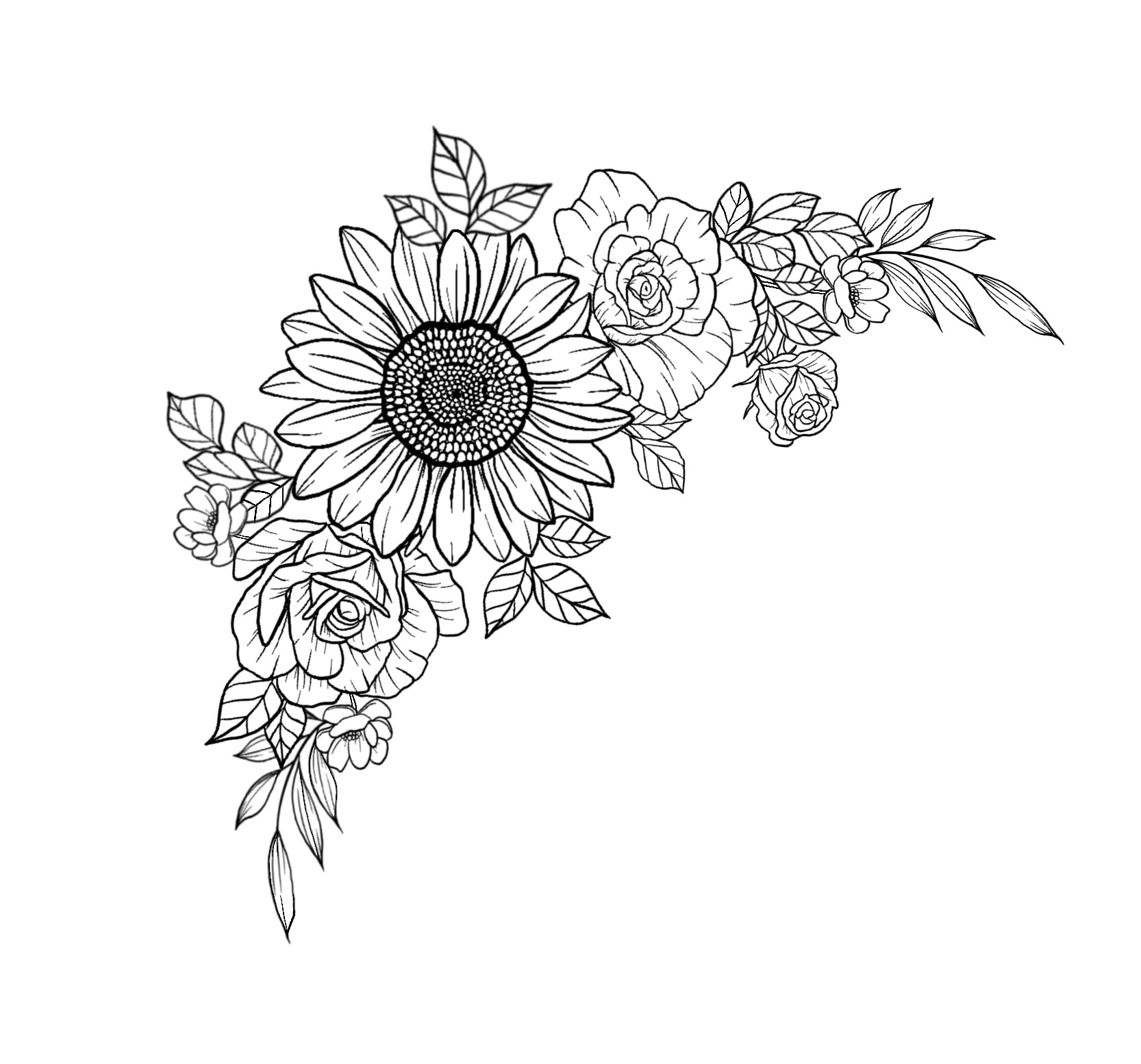 floral tattoo stencils