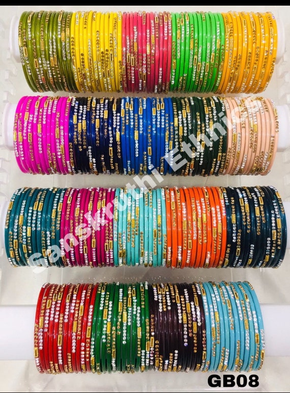 stone glass bangles