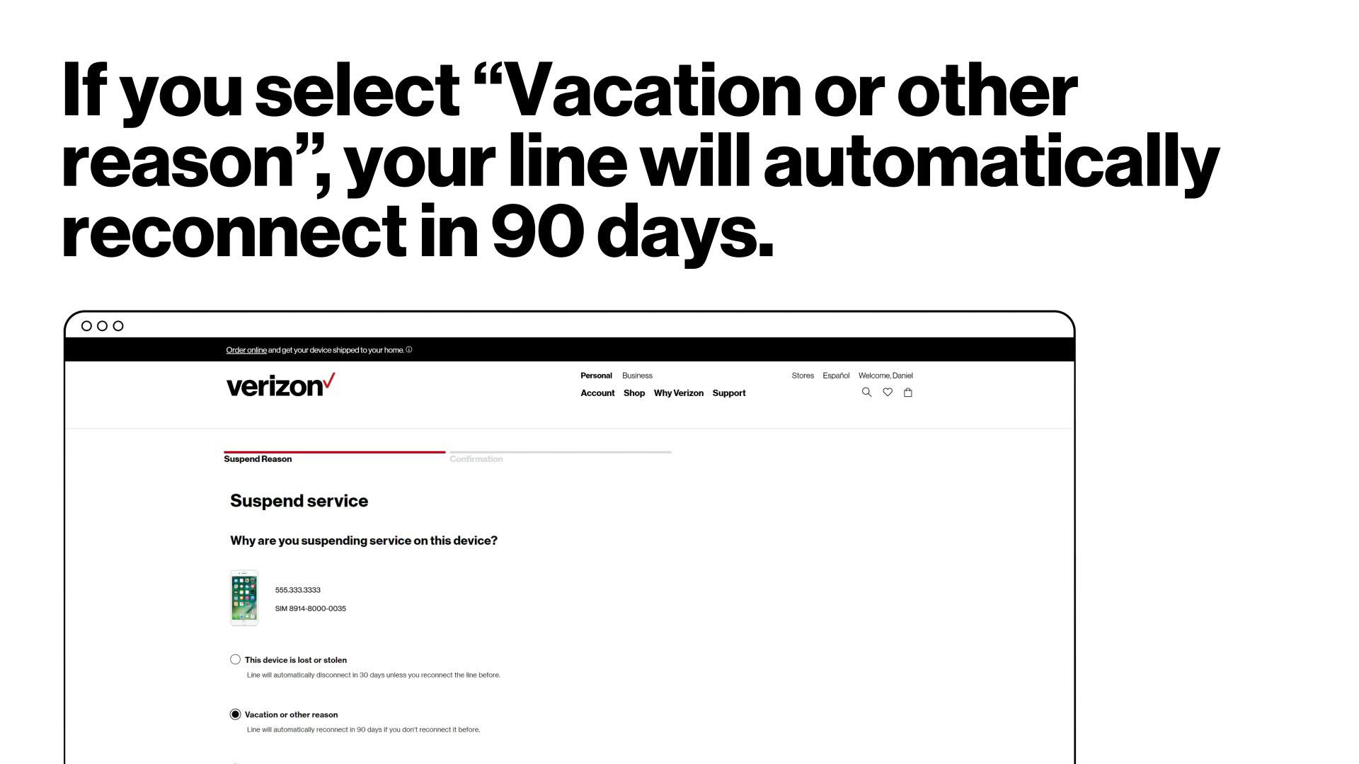 verizon account suspended non payment