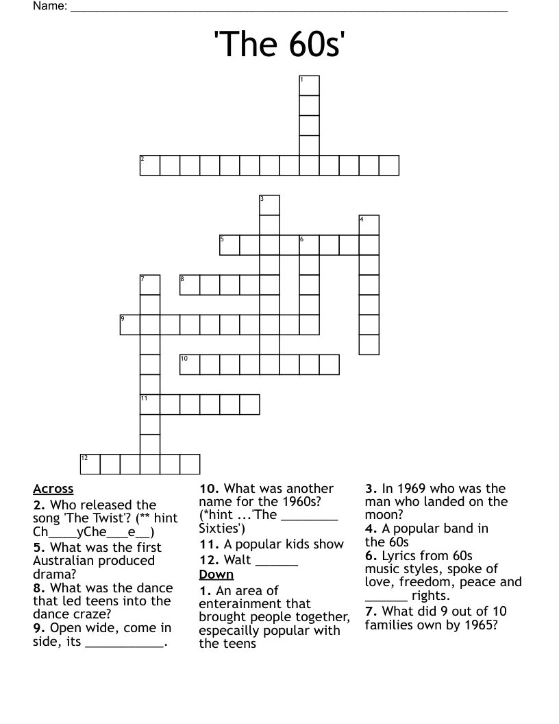 1960s dance crossword clue