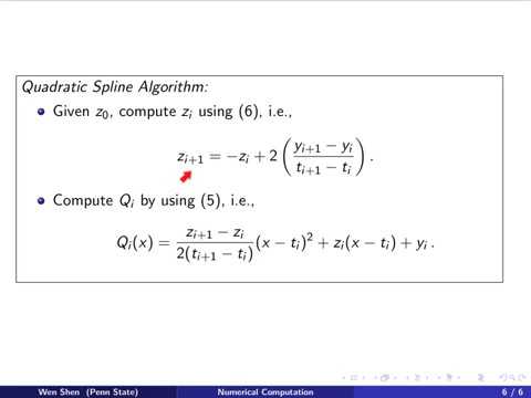 quadratic spline interpolation calculator