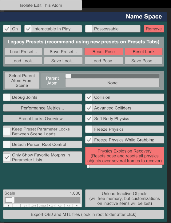 virt a mate export model