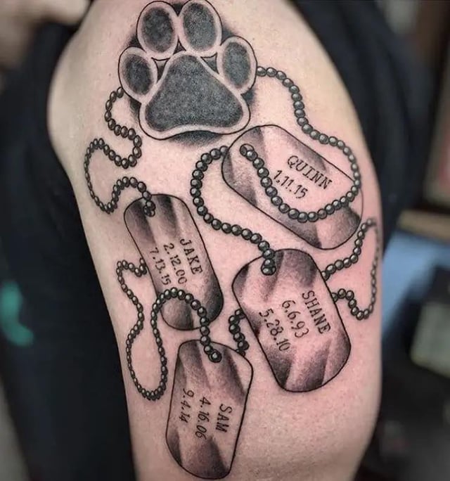 dog memory tattoos