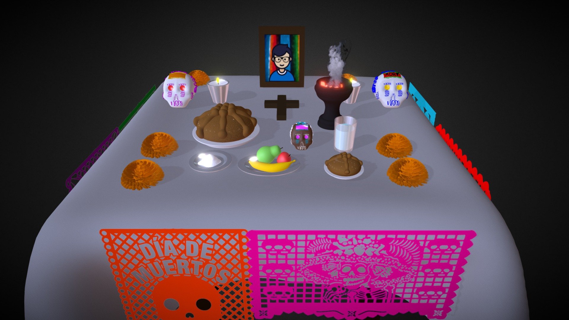 altar de muertos 3d