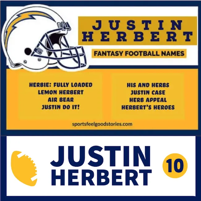 justin herbert fantasy names