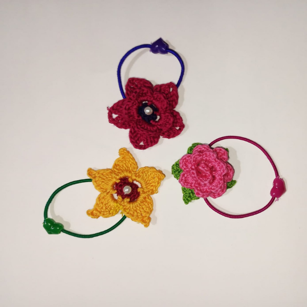 flower hair rubber band