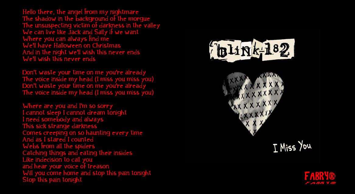 blink 182 i miss you wallpaper