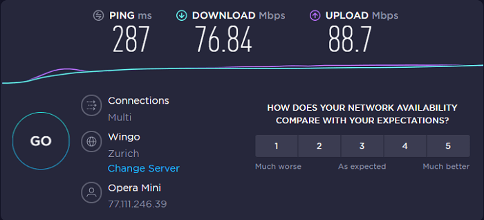 opera vpn speed