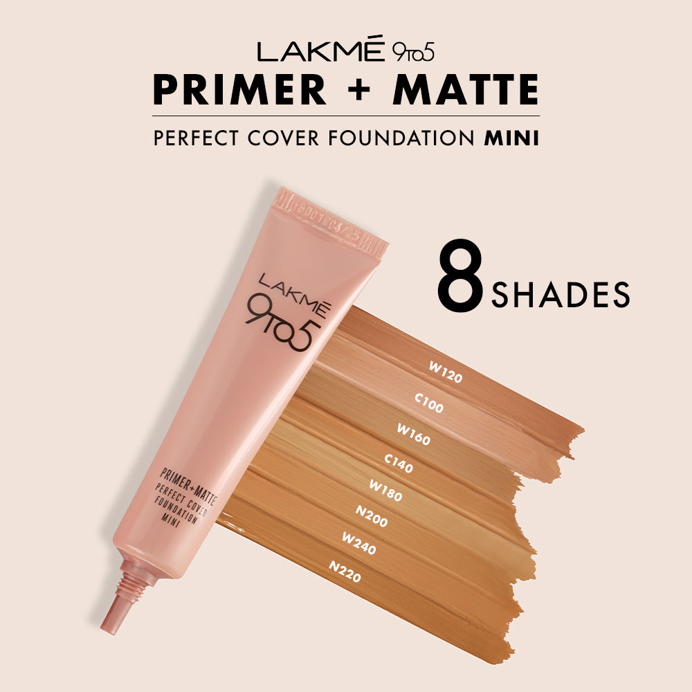 lakme 9 to 5 primer matte perfect cover foundation price