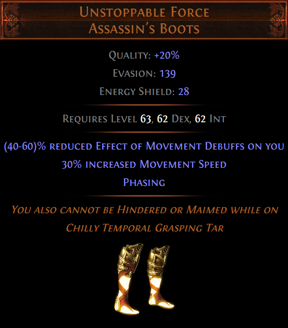 unique boots poe