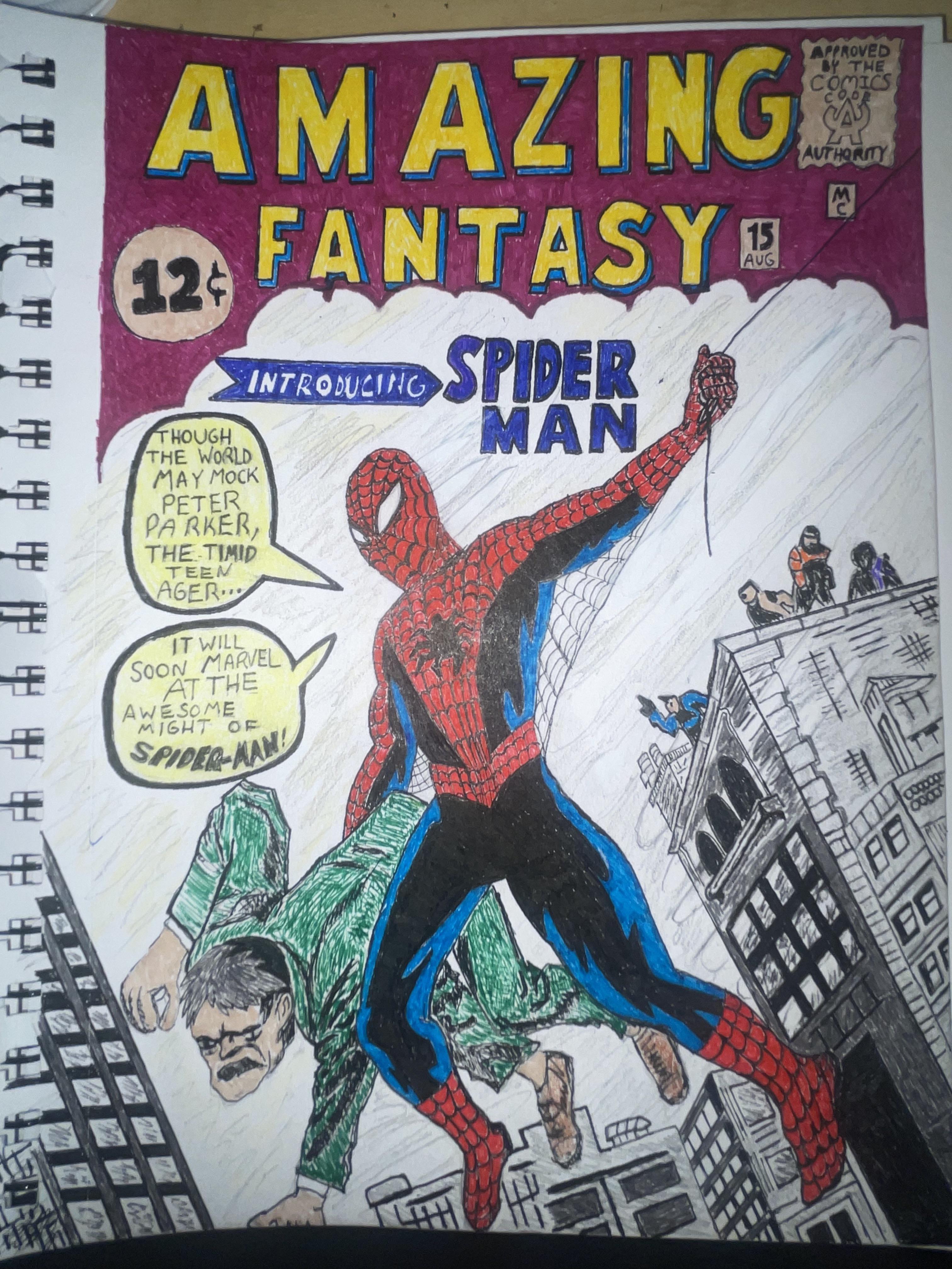 spider man comic drawing