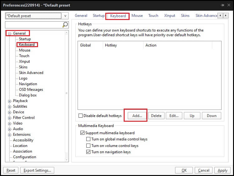 potplayer keyboard shortcuts