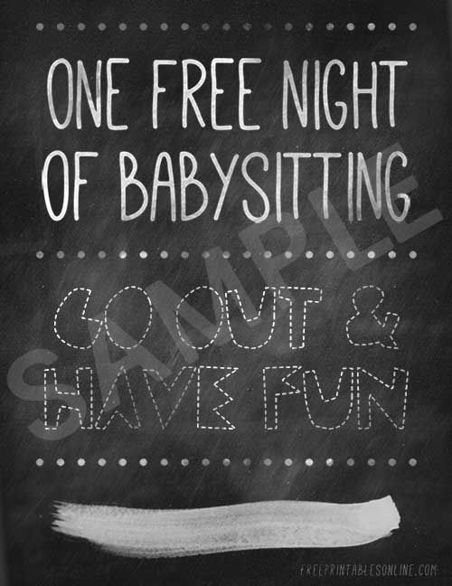 date night babysitting coupon template