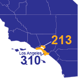 los angeles california area code