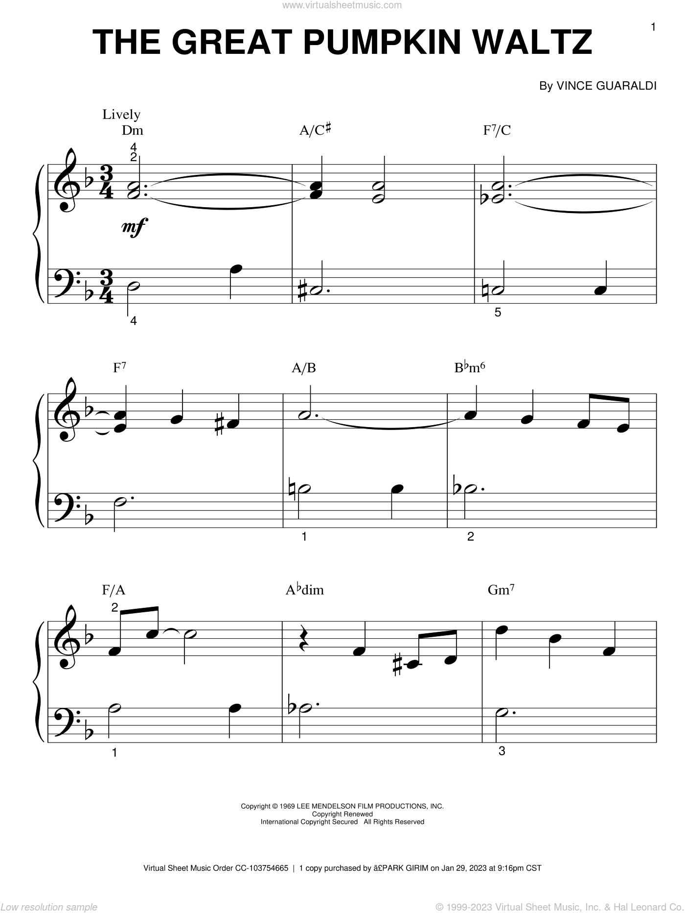 pumpkin waltz sheet music