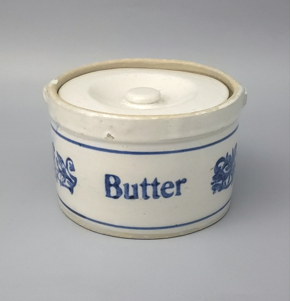 vintage butter crock with lid