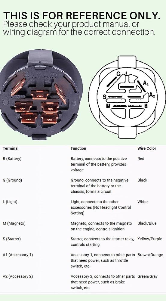 7 pin lawn mower ignition switch wiring diagram