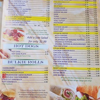 mikes pizza fitchburg menu