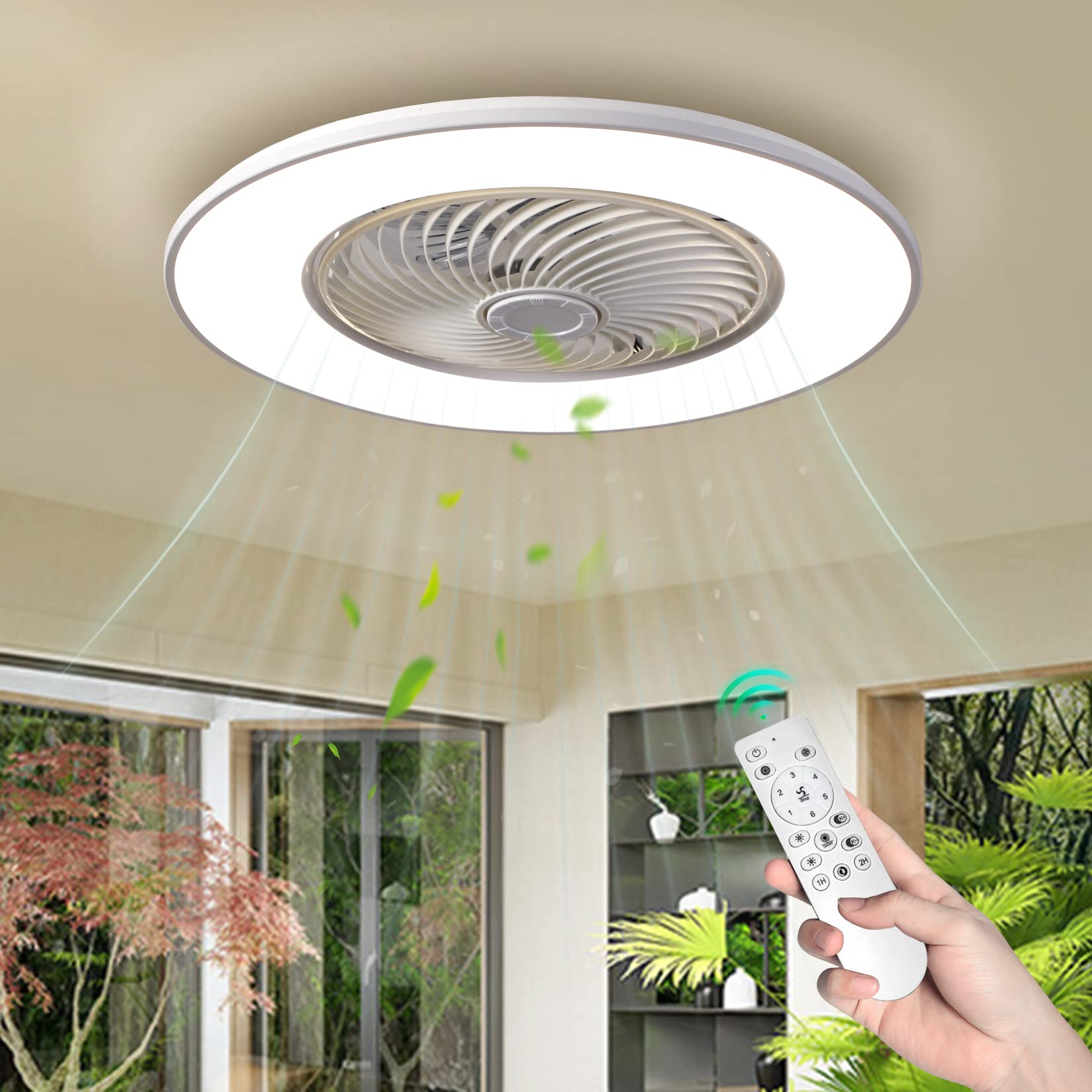 bladeless ceiling fan with light