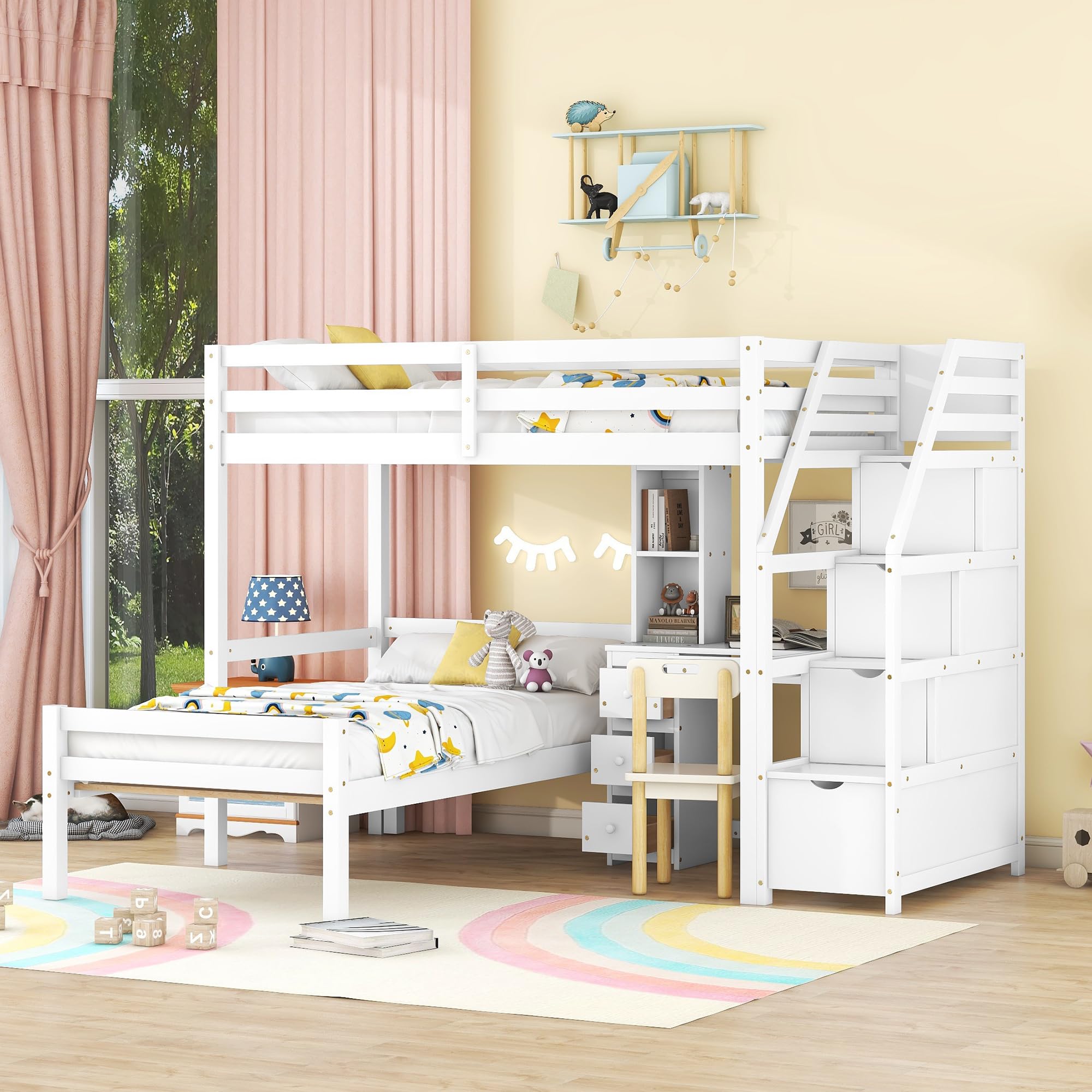 twin loft bed with desk