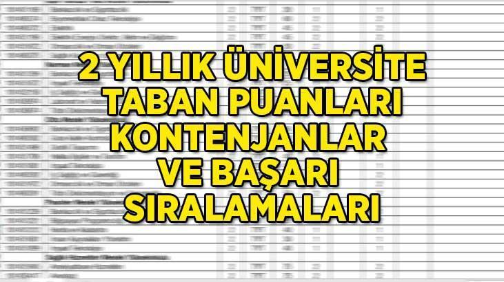 2 yıllık taban puanları 2023