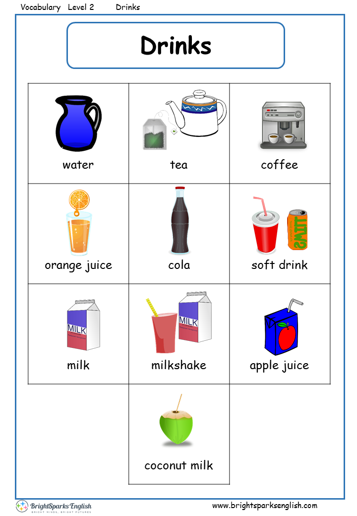 drinks worksheet