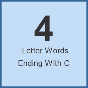 4 letter words ending c