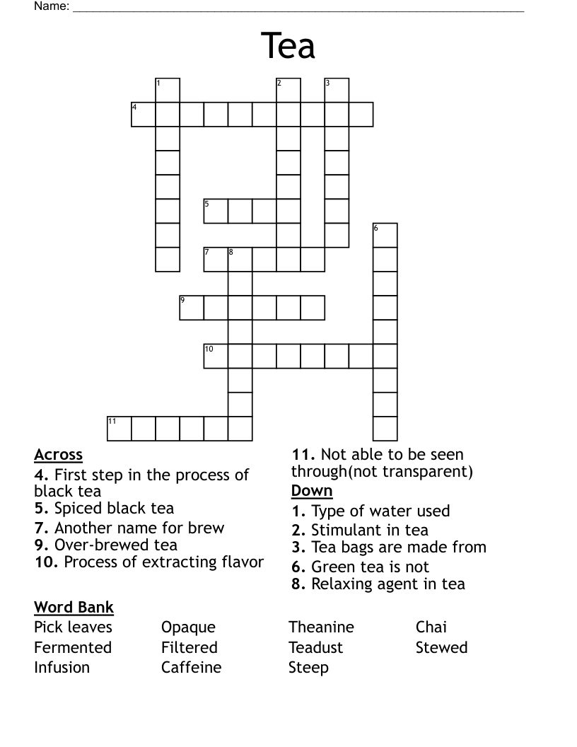 japanese green tea crossword clue